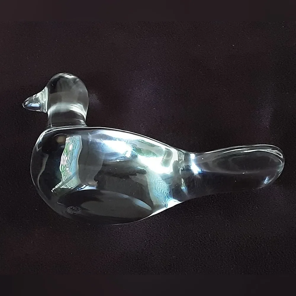BACCARAT FRANCE Clear Crystal Dove Figurine Paperweight